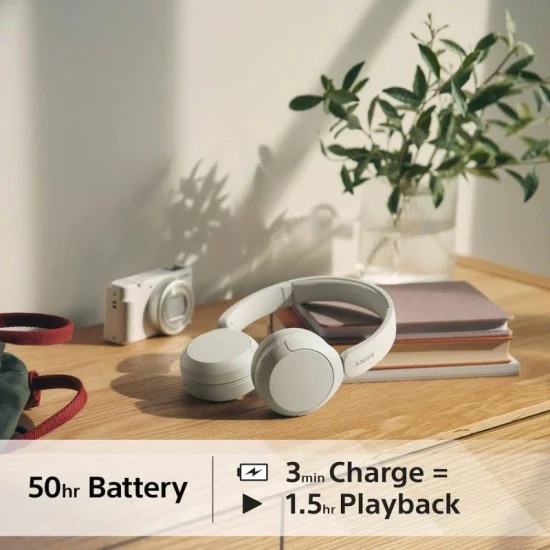 Sony Wireless Headphone with Microphone - White